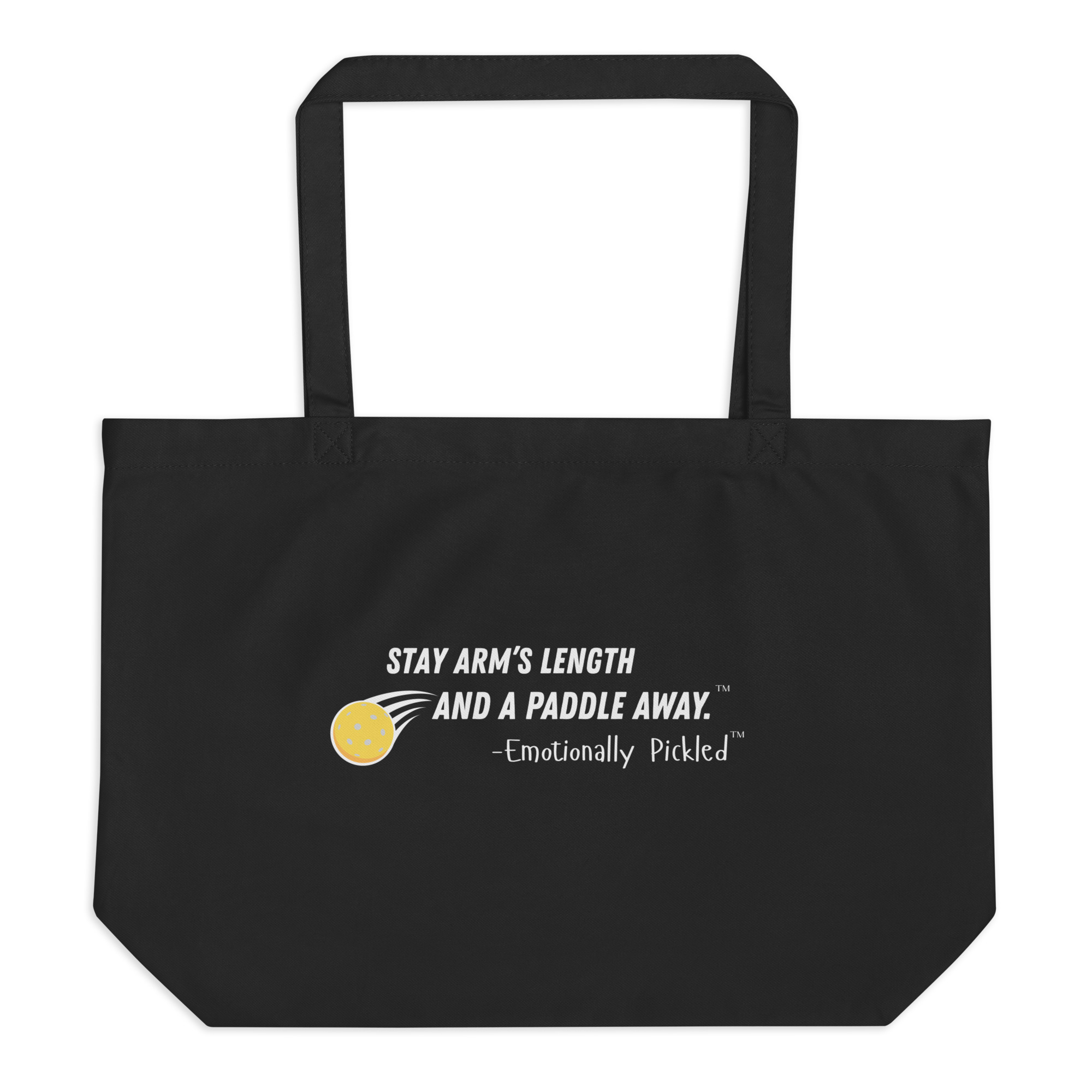 2-Sided Pickleball Tote — Stay Arm’s Length + Court Survival Checklist Large Organic Tote