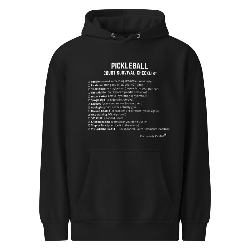 Pickleball Fun Court Checklist Hoodie