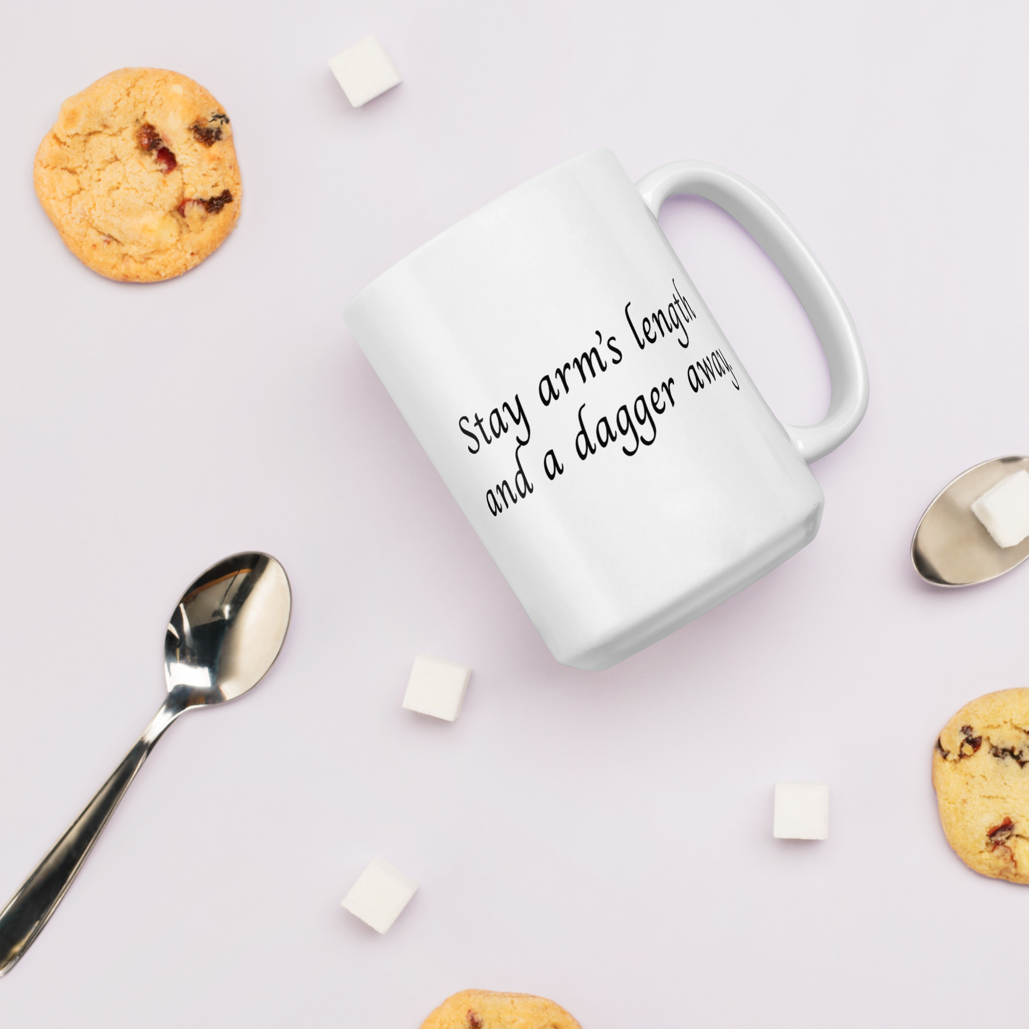 Emotionally Stabby™ 2 sided Elegant White glossy mug - Image 3
