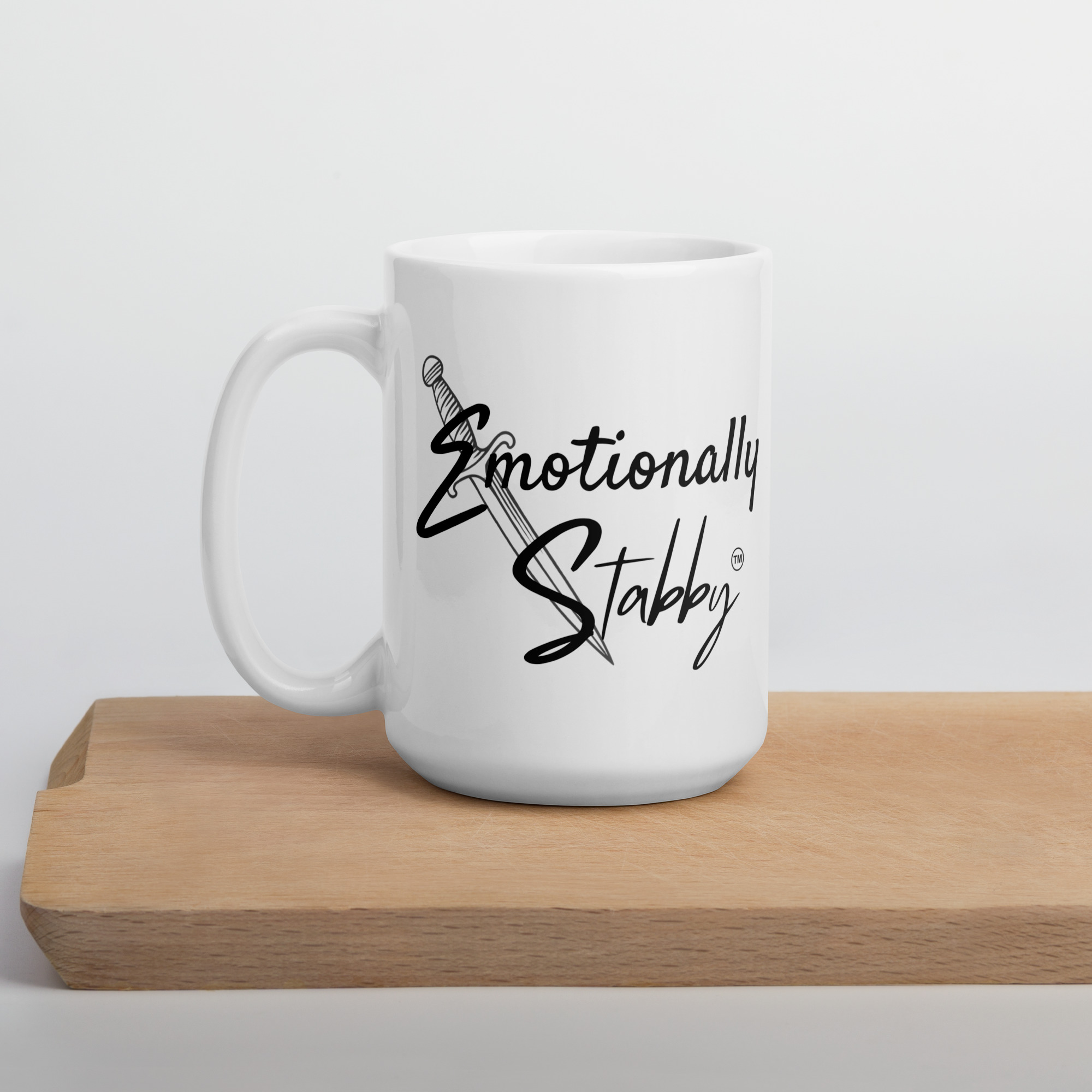 Emotionally Stabby™ 2 sided Elegant White glossy mug