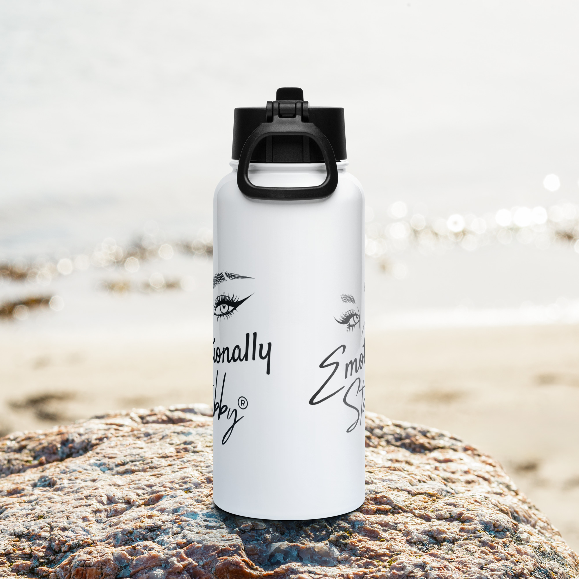 EMOTIONALLY STABBY® Stainless steel water bottle with a straw lid - Image 4