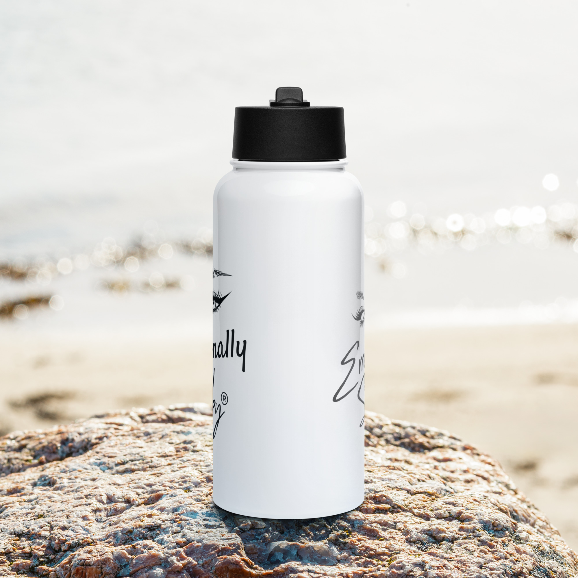 EMOTIONALLY STABBY® Stainless steel water bottle with a straw lid - Image 3